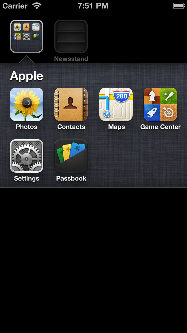 Folder details on iOS 6